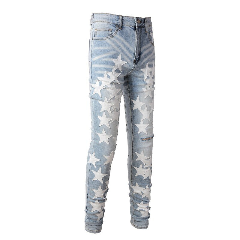 Amiri Staggered Jeans Washed Blue