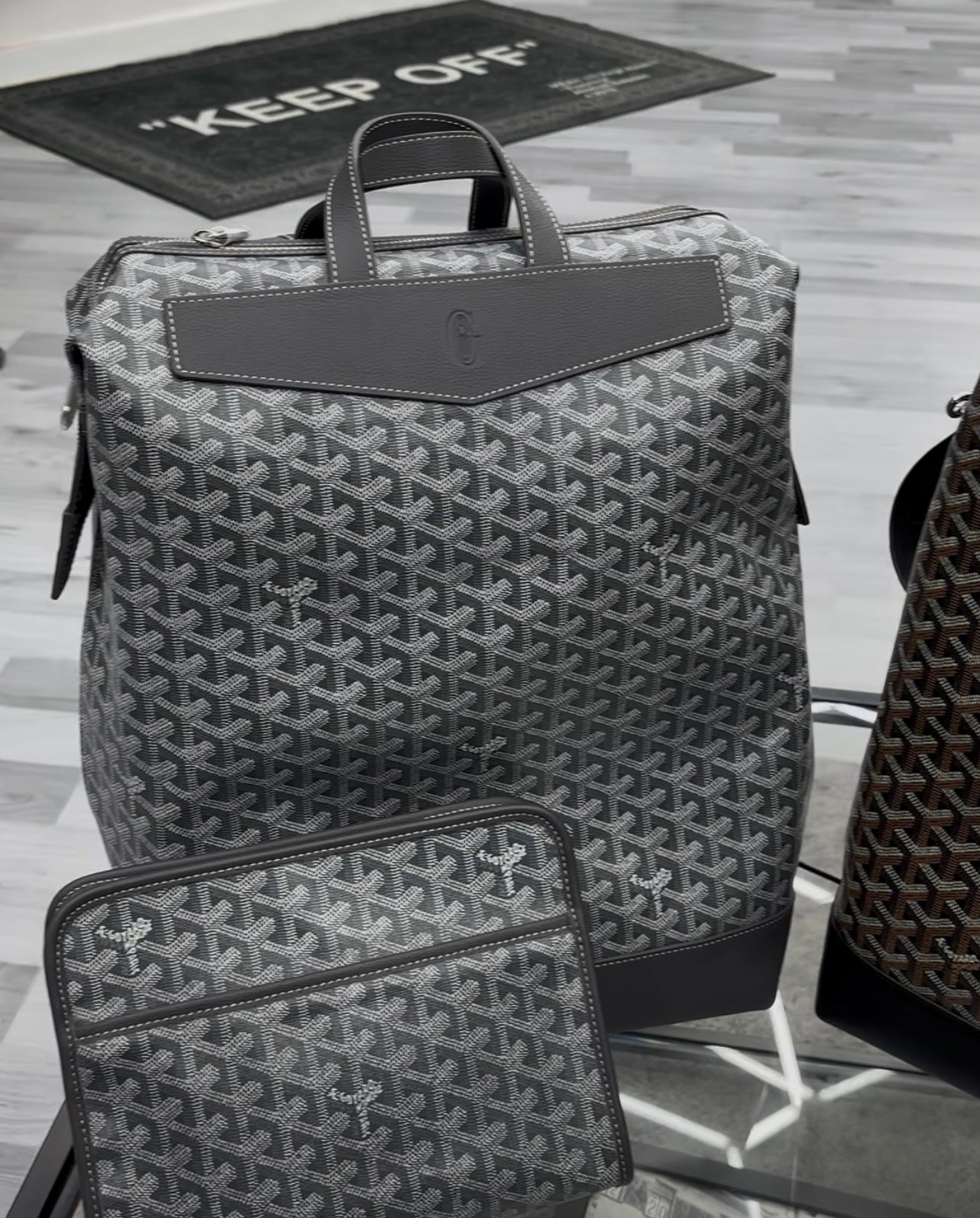 Goyard MM Grey Duffle