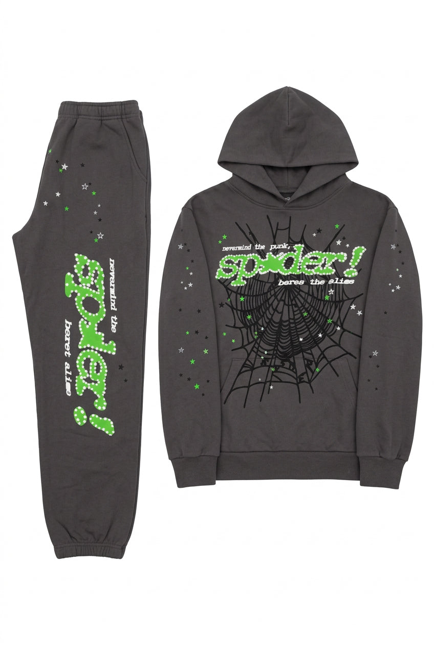 Spider tracksuit grey green