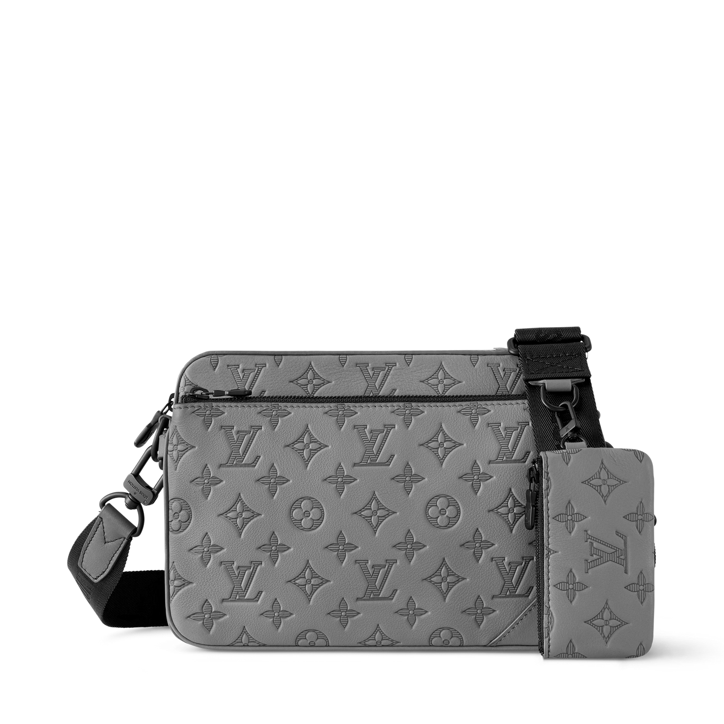 Louis Vuitton Monogram Shadow Grey Trio Messenger Bag