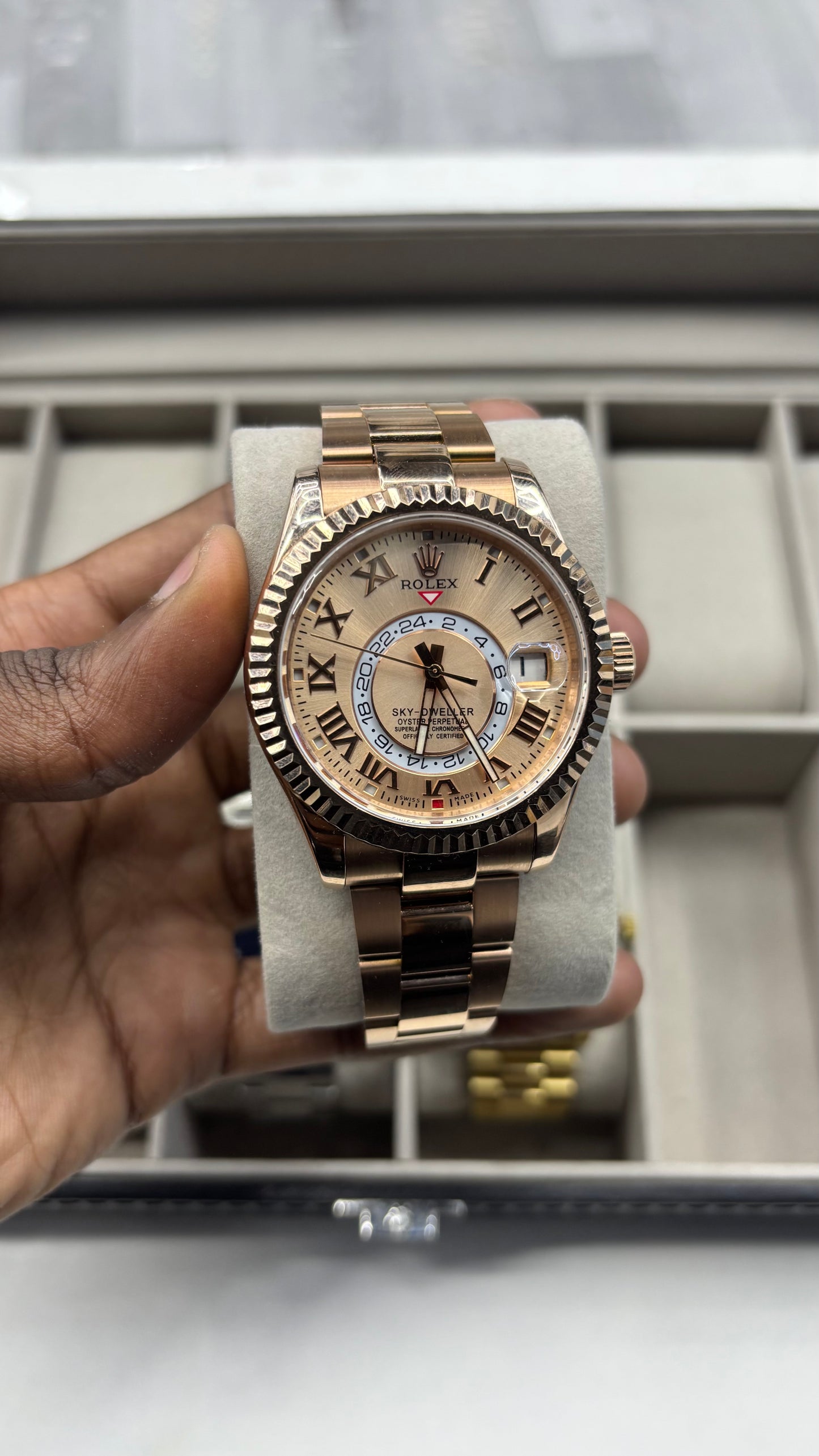 Rose Gold Sundust Sky-Dweller