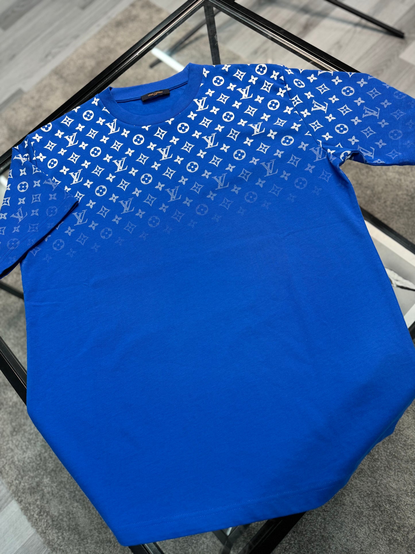 Louis Vuitton White and Blue Gradient Monogram T Shirt