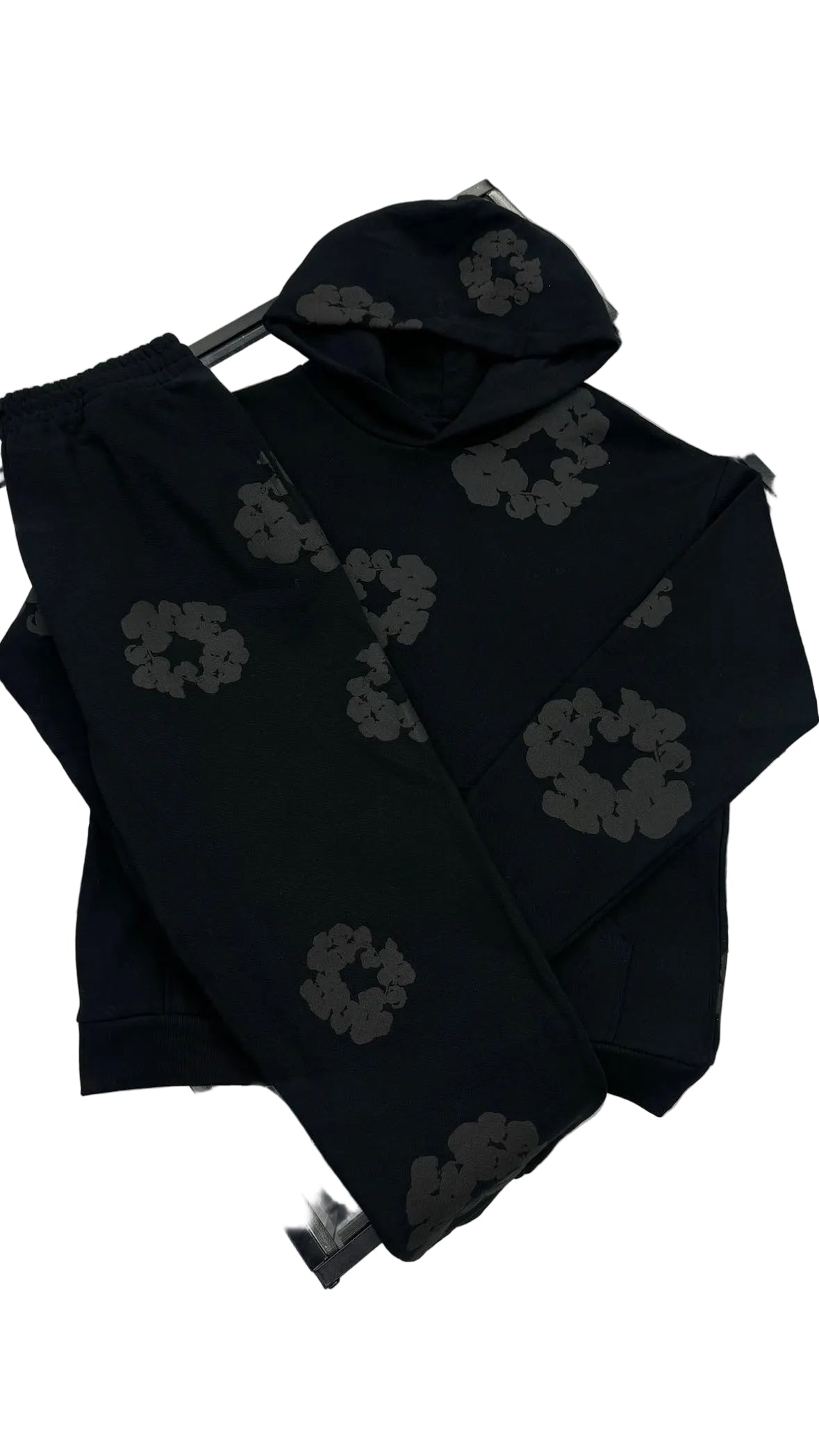 Denim Tears Cotton Wreath Black Monochrome Tracksuit