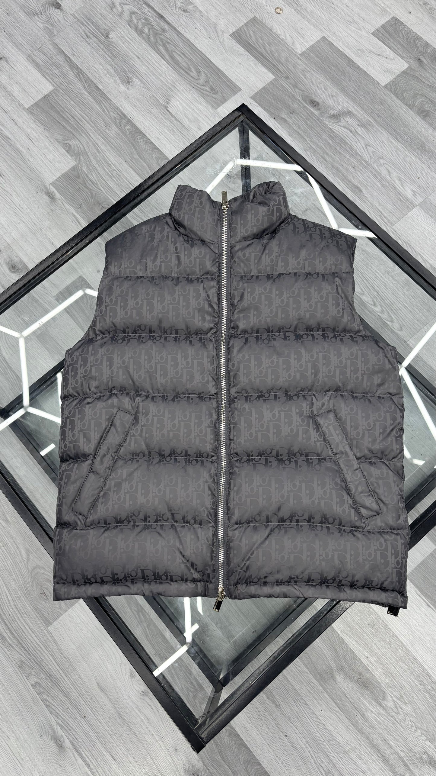 Dior Oblique Sleeveless Down Gilet Grey