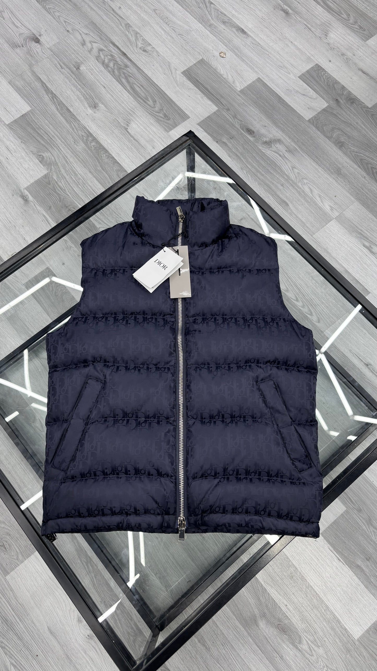 Dior Oblique Sleeveless Down Gilet Navy