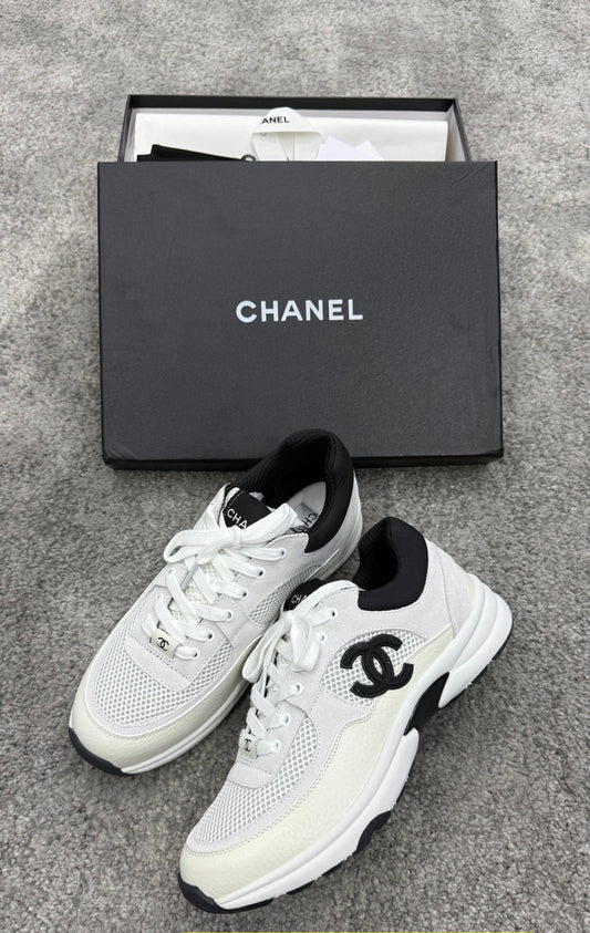 White Black Chanel Runners