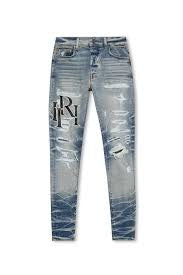 Amiri Left Print Jeans Washed Blue