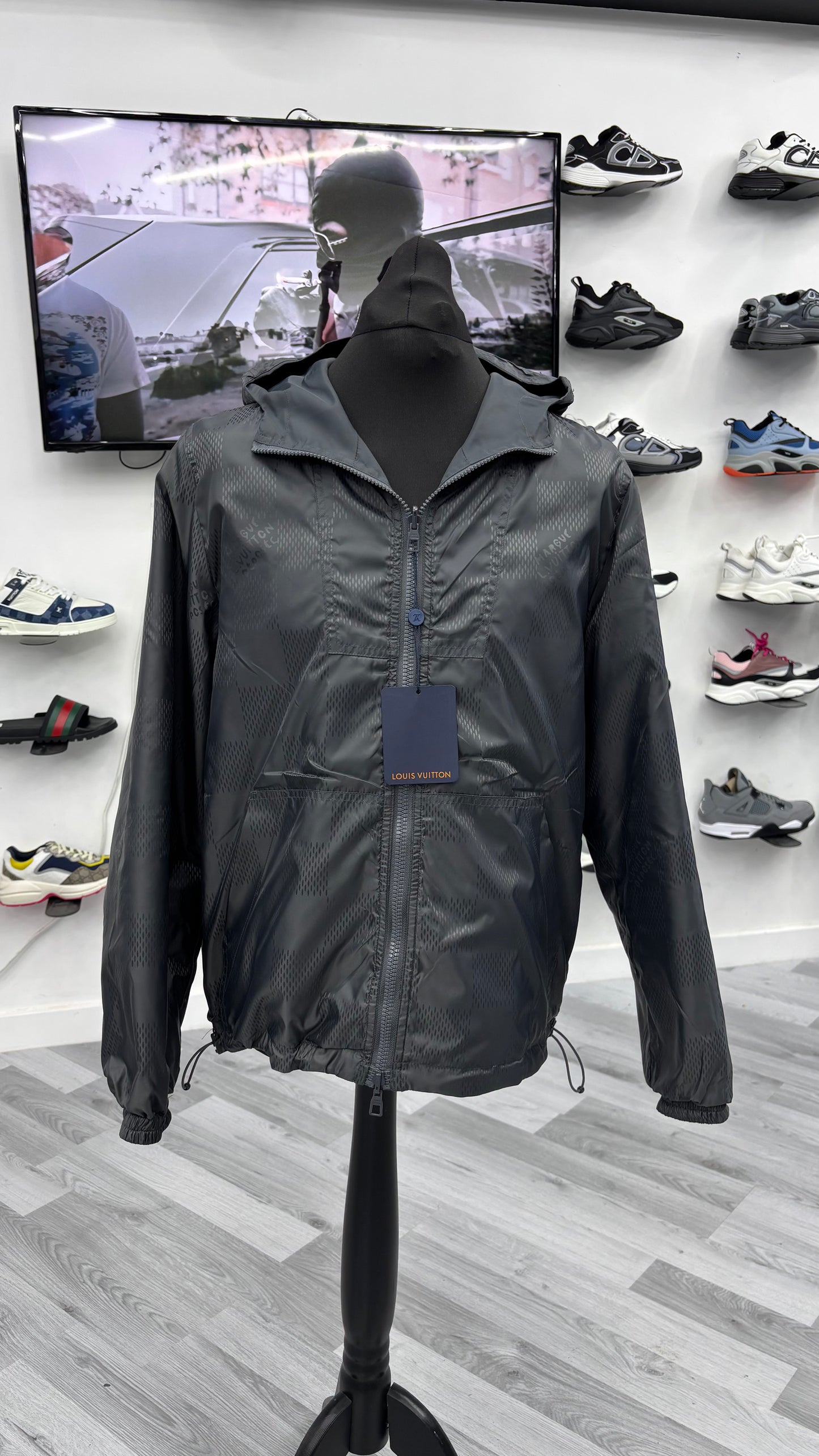 LV Grey Reversible Windbreaker