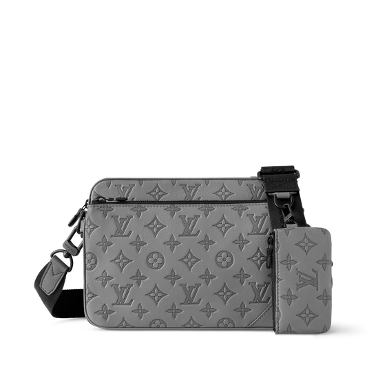Louis Vuitton Monogram Shadow Grey Trio Messenger Bag