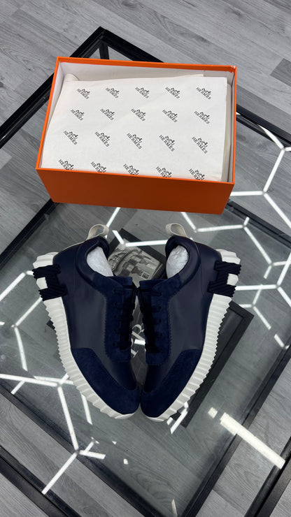 Navy Blue /Orange Hermes Bouncer Trainers