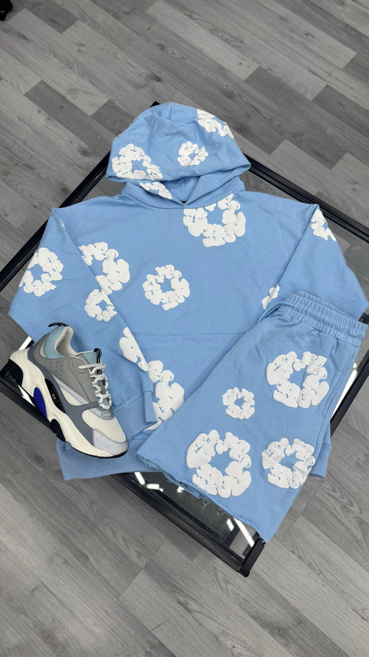 Baby Blue Denim Tears Short-Set