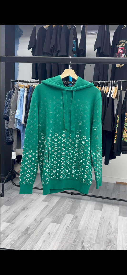 LV Green Knitted Hoodie