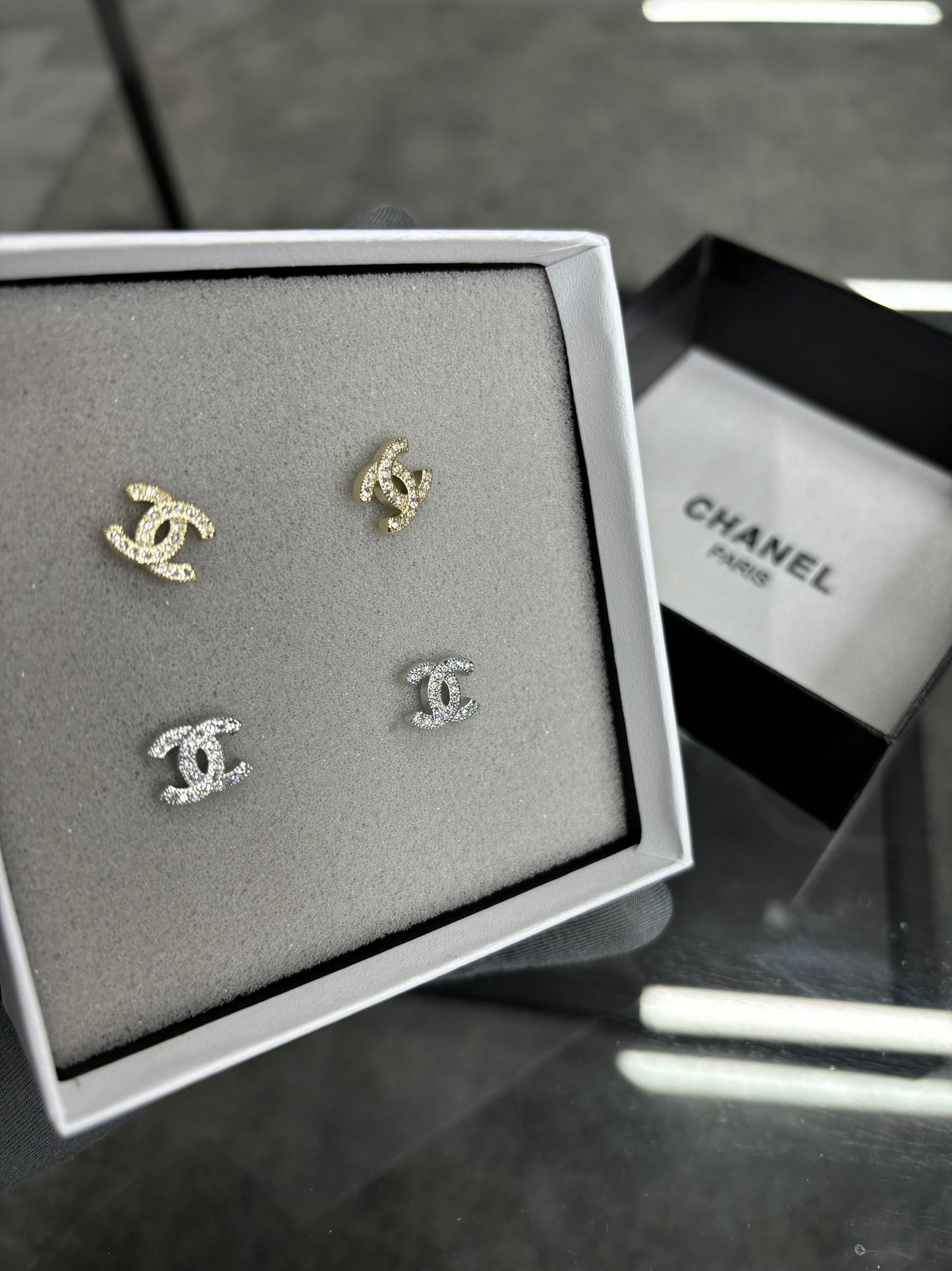 Chanel CC Logo Earrings
