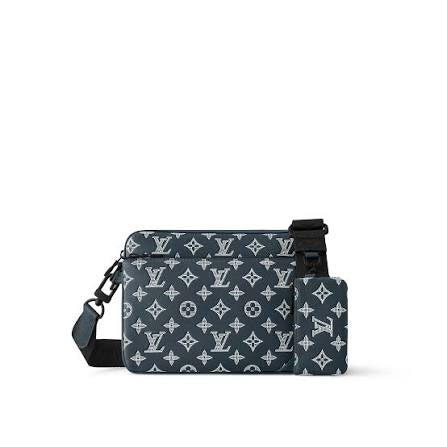Louis Vuitton Monogram Shadow Navy Trio Messenger Bag