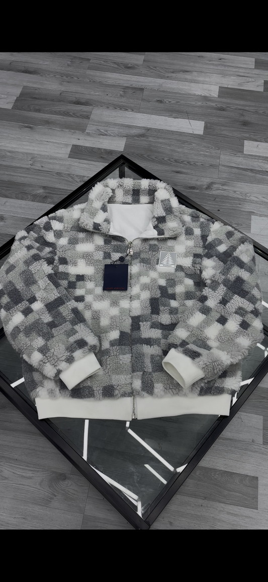 LV White Grey Fleece