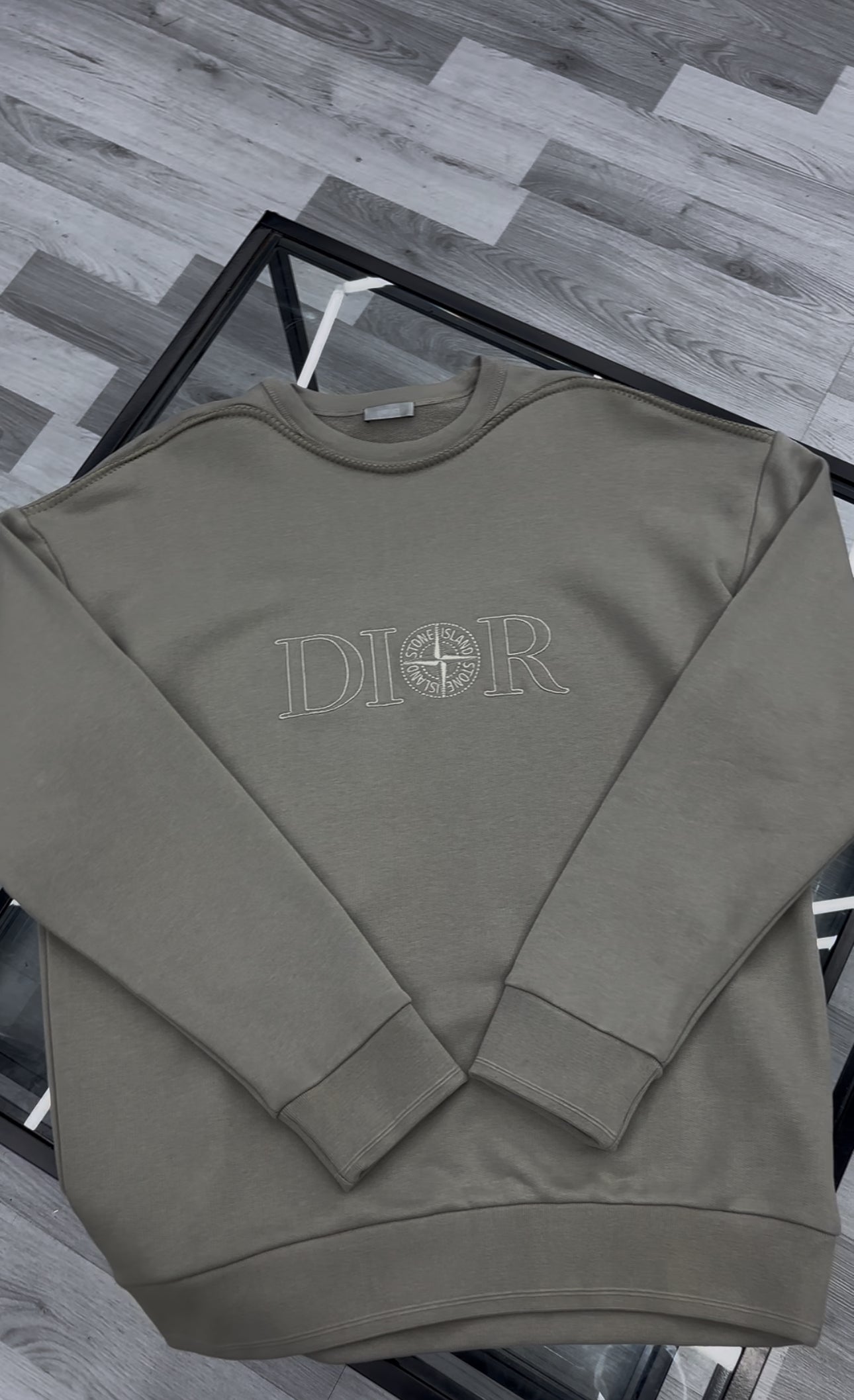 Dior X Stone Island Charcoal Sweater