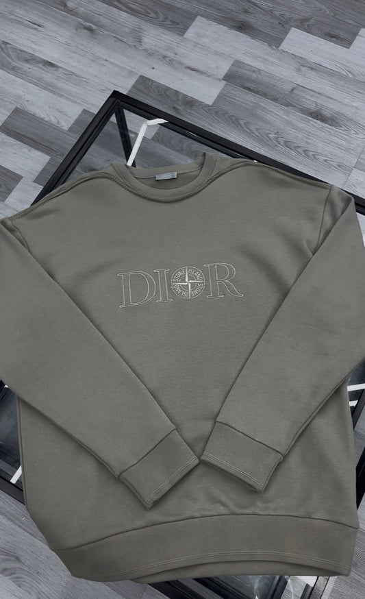 Dior X Stone Island Charcoal Sweater