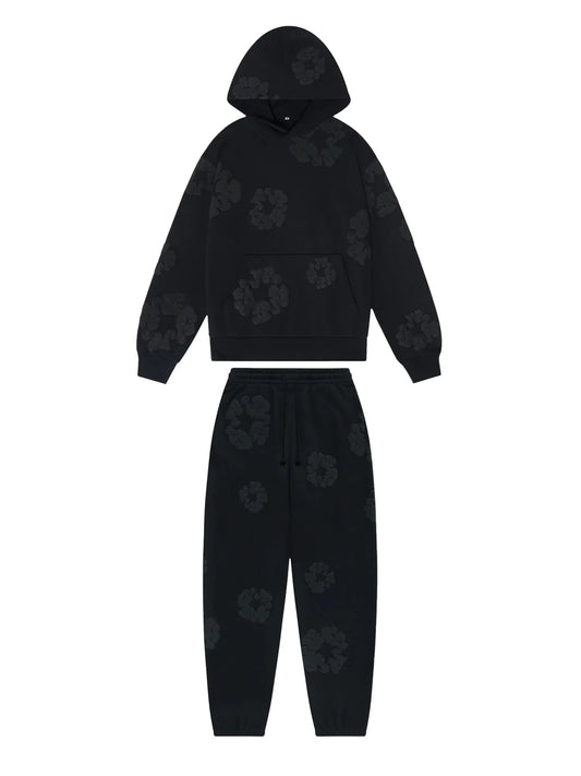 Denim Tears Cotton Wreath Black Monochrome Tracksuit