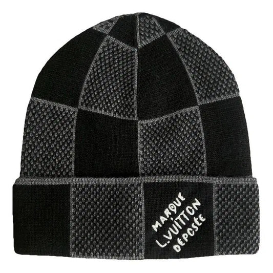 Louis Vuitton Black Damier Heritage Hat & Scarf Set