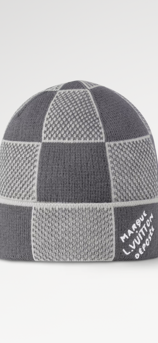 Louis Vuitton Grey Damier Heritage Hat & Scarf Set