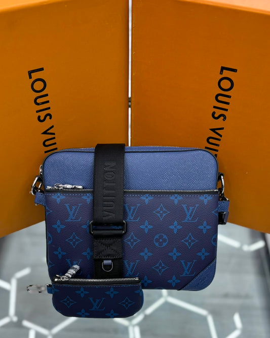 Louis Vuitton Monogram Eclipse Cobalt Blue Trio Messenger Bag