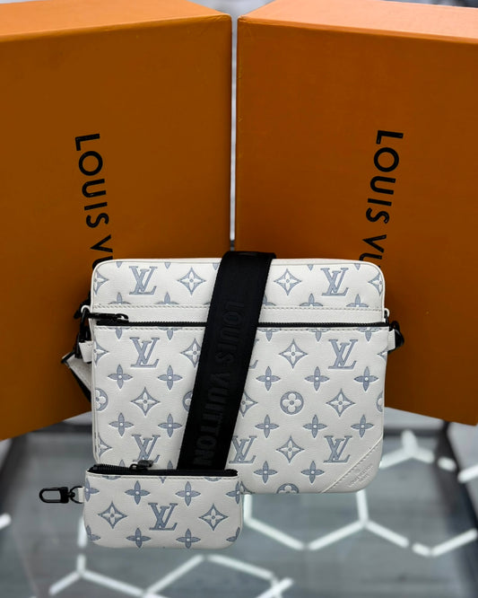 Louis Vuitton Monogram Shadow White Trio Messenger Bag