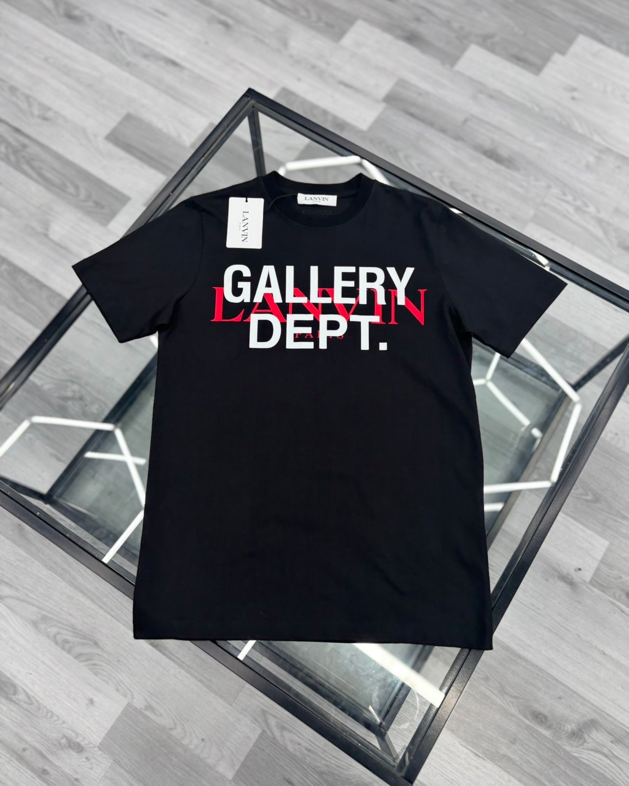 Lanvin X Gallery Dept Black and Red Logo T Shirt