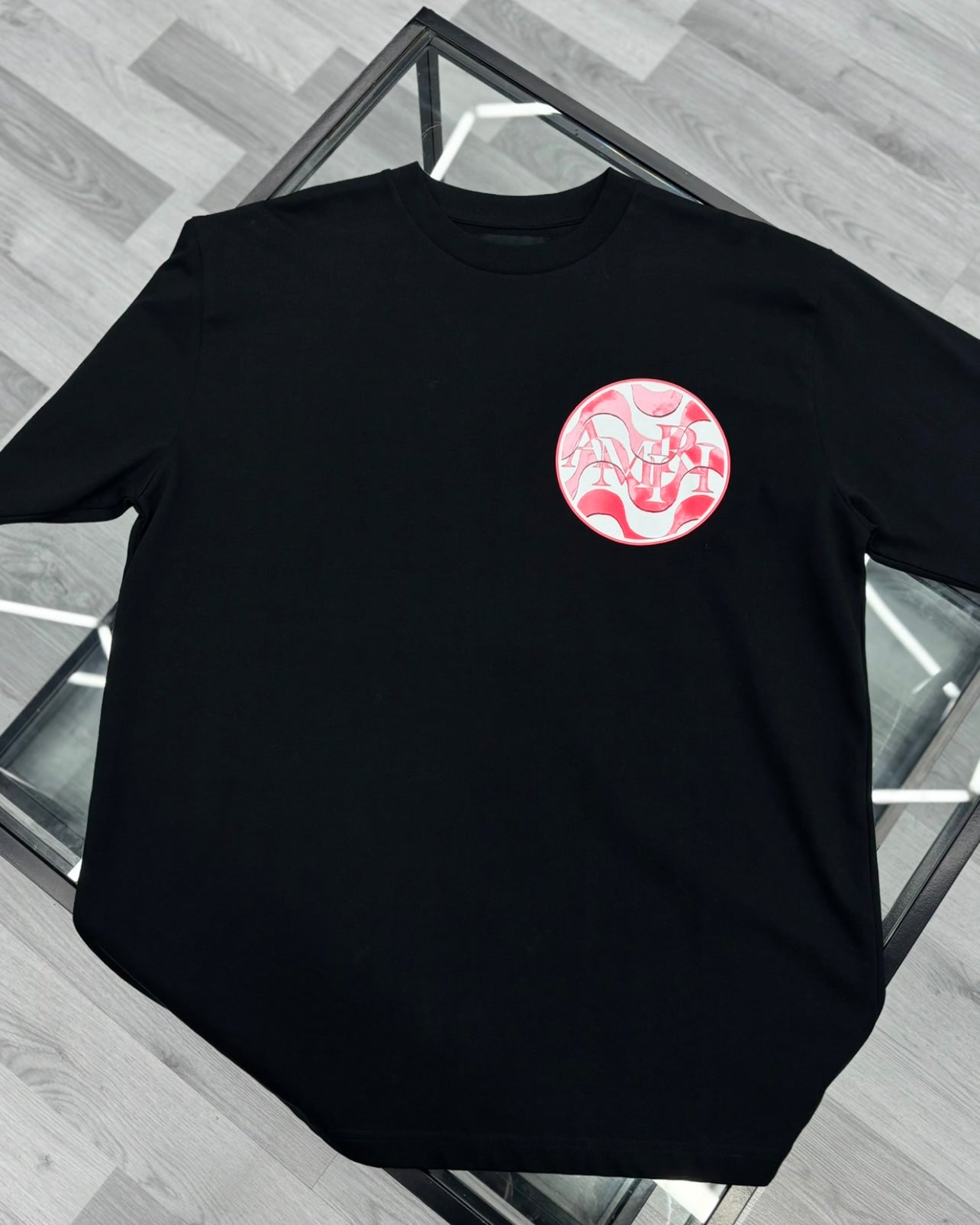 Amiri Black Staggered Wave T Shirt