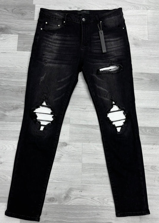 Amiri Black and White MX1 Biker Jeans