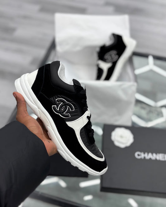 Chanel CC Logo Black and White Runners