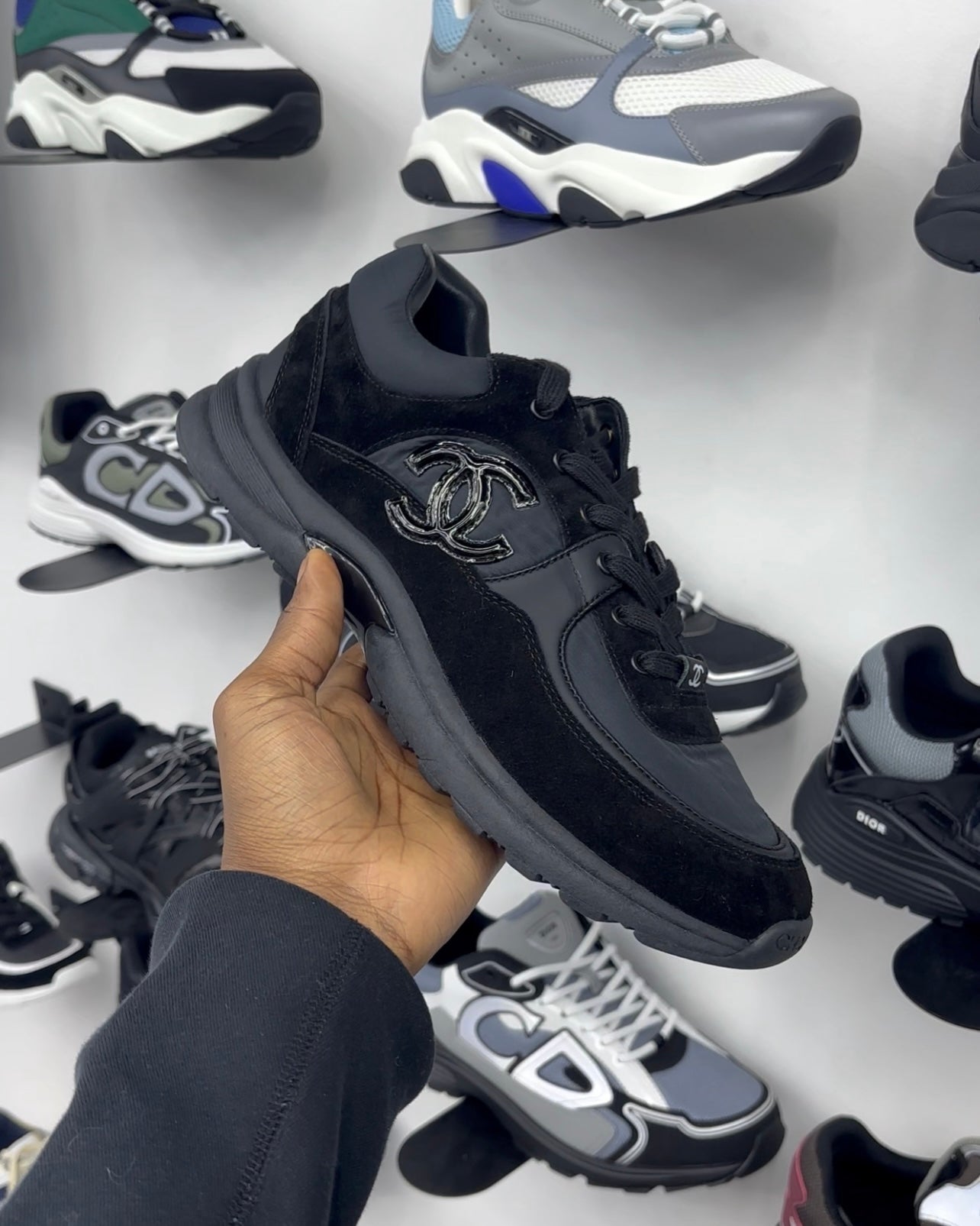 Chanel CC Logo Triple Black Runners
