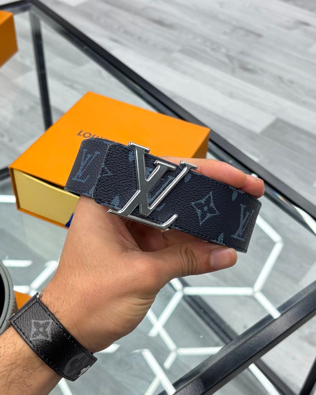 Louis Vuitton Blue Gradient Monogram Belt