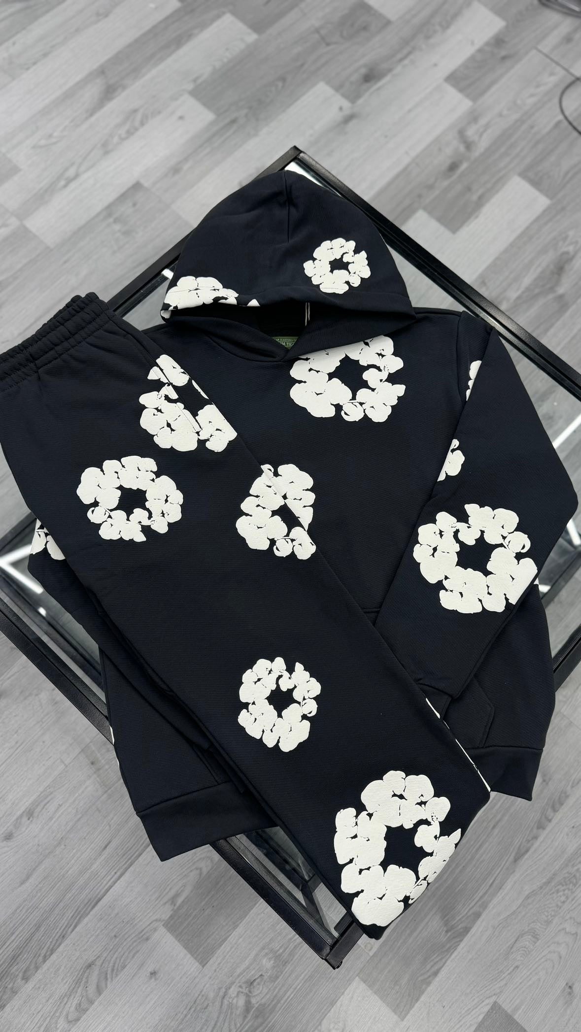 Denim Tears Cotton Wreath Black Tracksuit