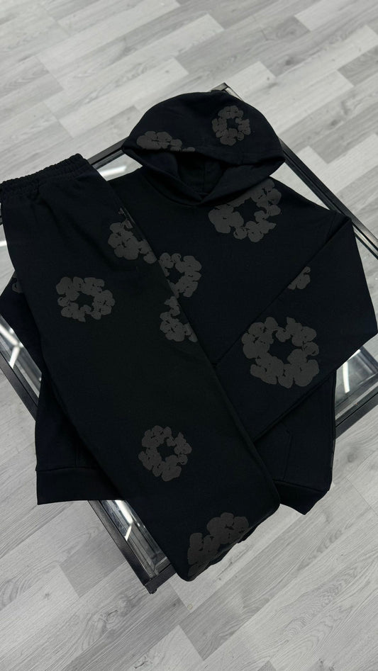 Denim Tears Cotton Wreath Black Monochrome Tracksuit