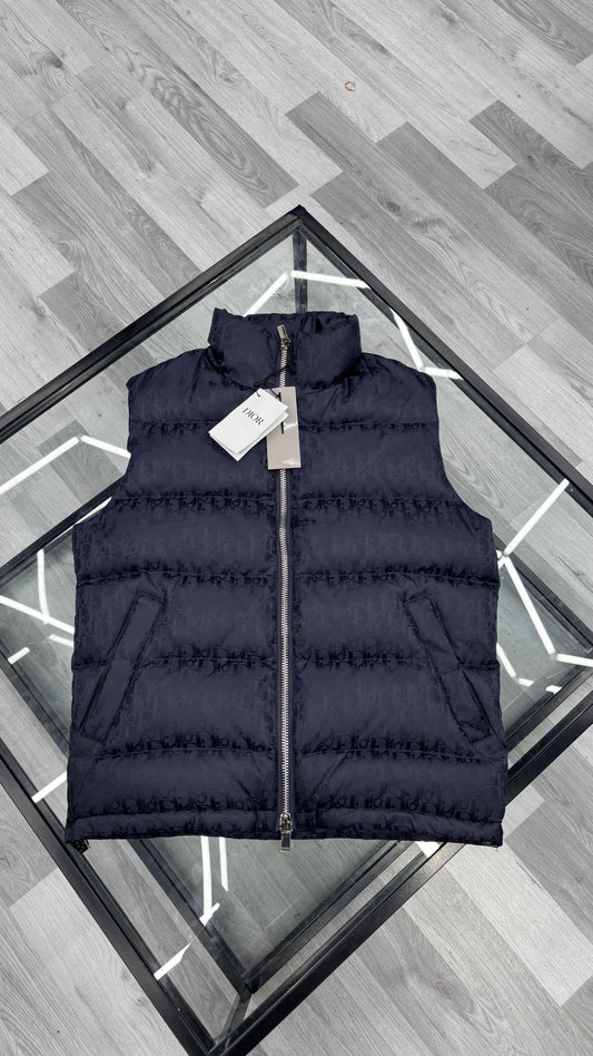 Dior Oblique Sleeveless Down Gilet Navy