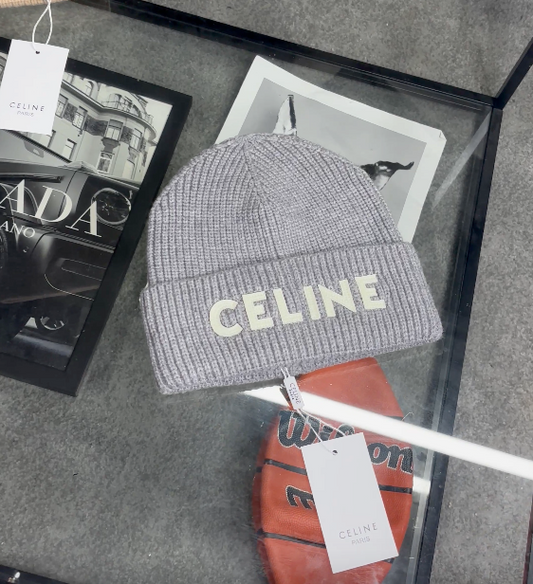 Celine Grey Logo Beanie